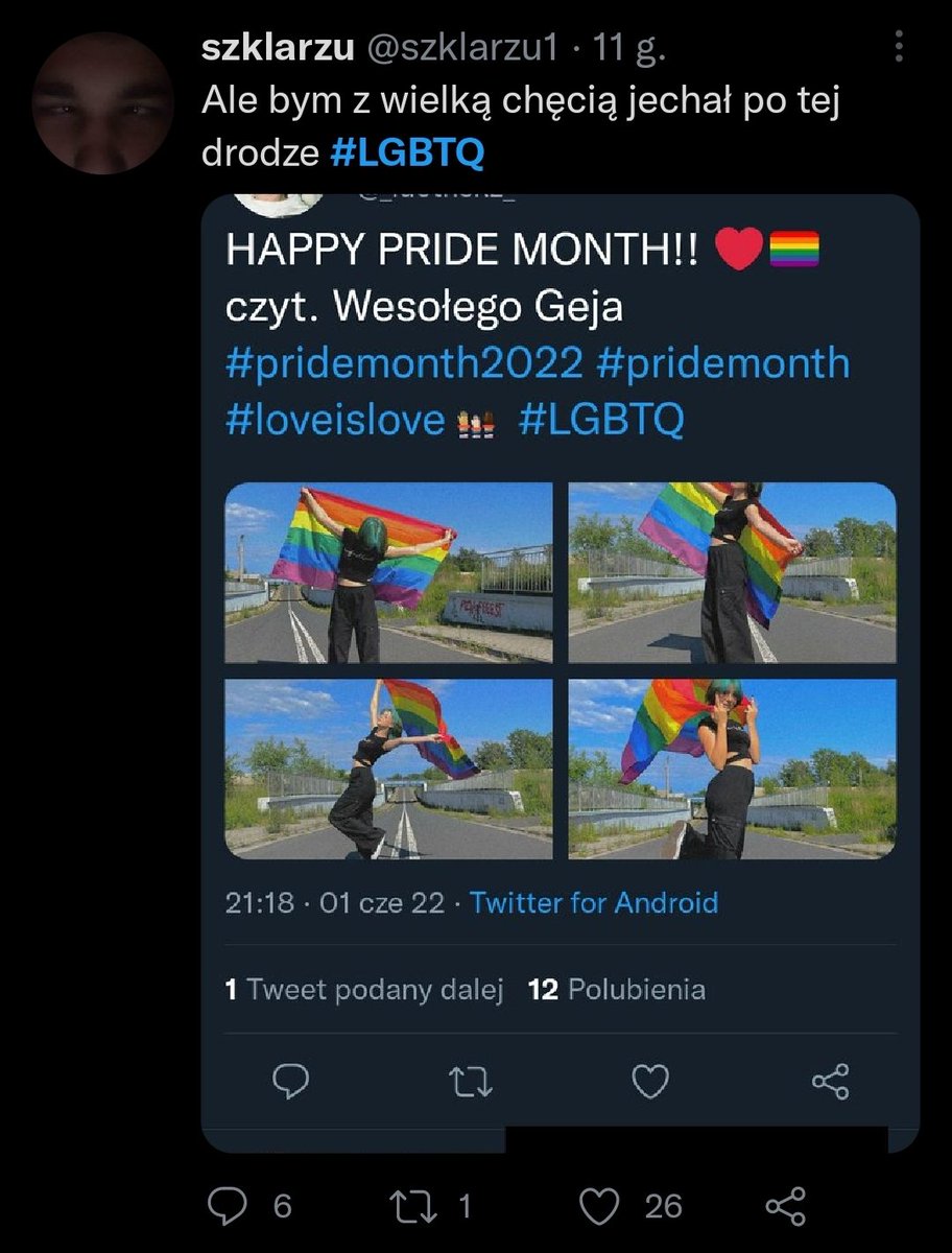 Quaack_it's tweet photo. @szklarzu1 #LGBTQ #PrideMonth #hate
Idealny przykład hejtu w stosunku do osób lgbtq tylko przez to że jest się samemu ograniczonym intelektualnie. Przykro jest patrzeć jak takie wykopki od siedzenia miesiącami w piwnicy przy komputerze myślą że bezkarnie mogą życzyć komuś śmierci https://t.co/KfP2vjvy51