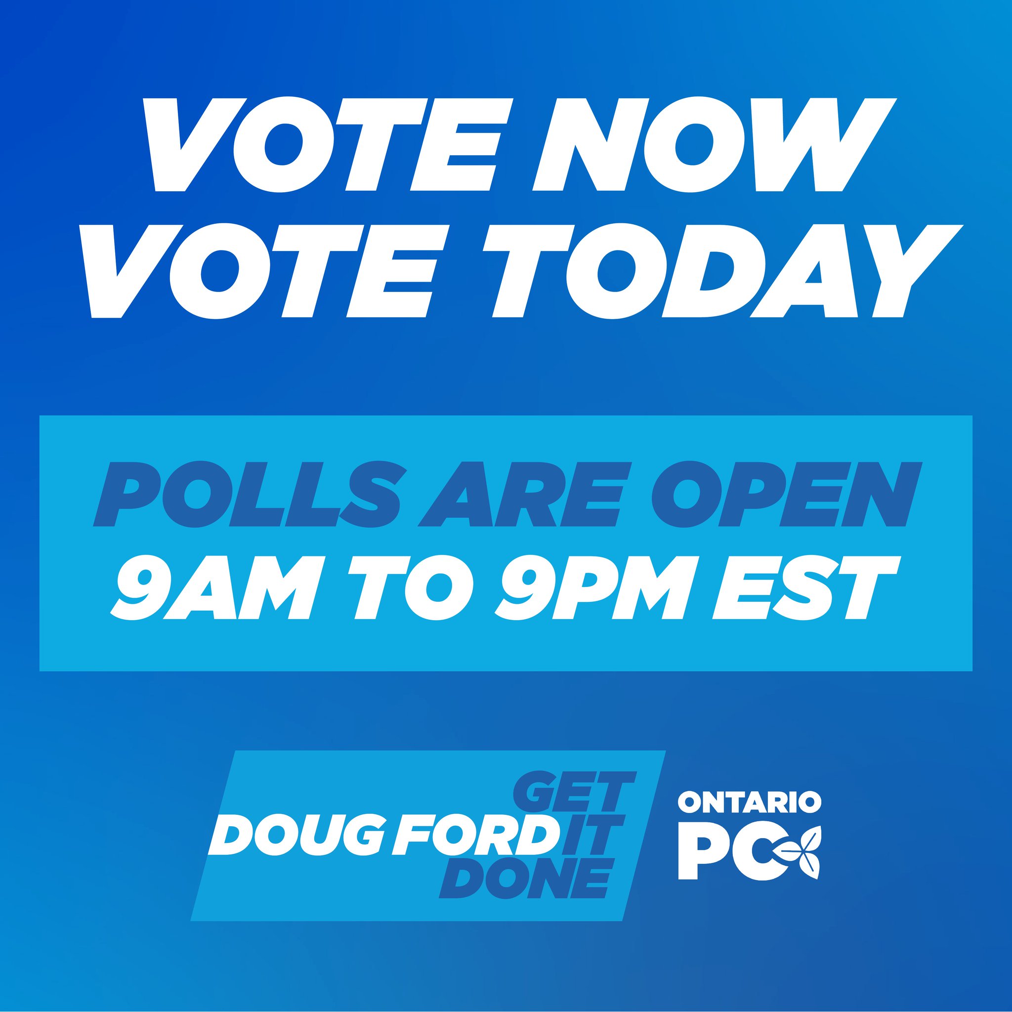 Ontario PC Party on Twitter "Today is Election Day! Polls are open
