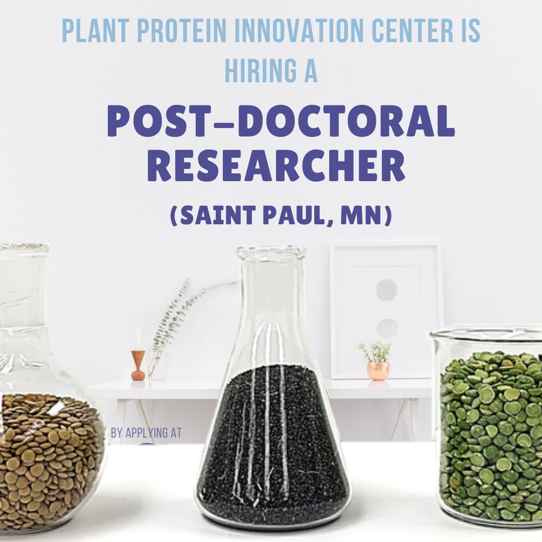 Plant Protein Innovation Center is hiring! They are seeking a Post-Doctoral Researcher to work with them out of Saint Paul, MN. Check out the full listing: passionplacement.com/jobs/post-doct…