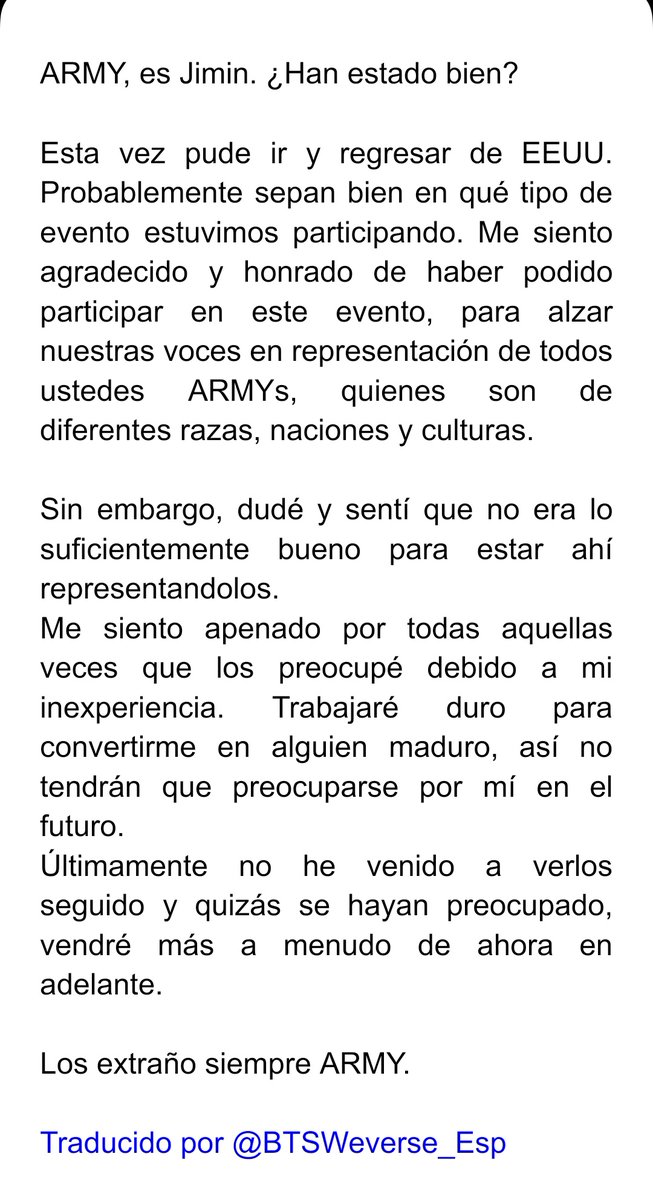 Ceci_Kookmin_YT's tweet photo. Y Para seguir con este día tan especial, Jimin actualizó 💜🥺 Nos escribió una carta y solo puedo decir que Jimin, eres un ser humano hermoso, te adoramos y lo haz hecho increíble 👏 https://t.co/ZG1eXSyNWr