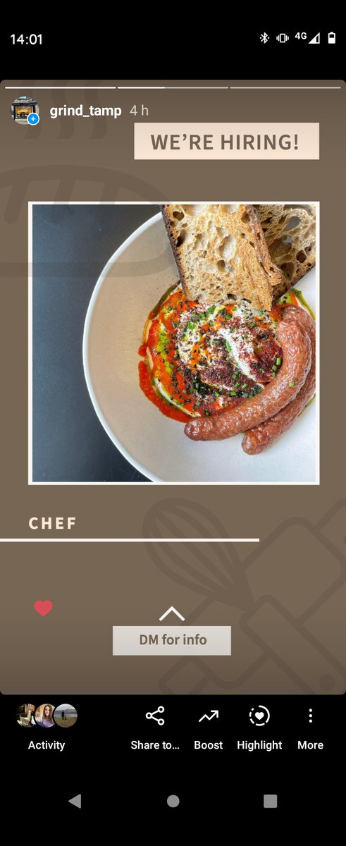 We're hiring!

We're looking for a chef to join our lovely Grind &amp; Tamp team. We love quality produce and seasonal ingredients; we'd love someone with passion for making great food to join &amp; help us develop our menu &amp; offer. If that sounds like you, drop us a line or pop in!