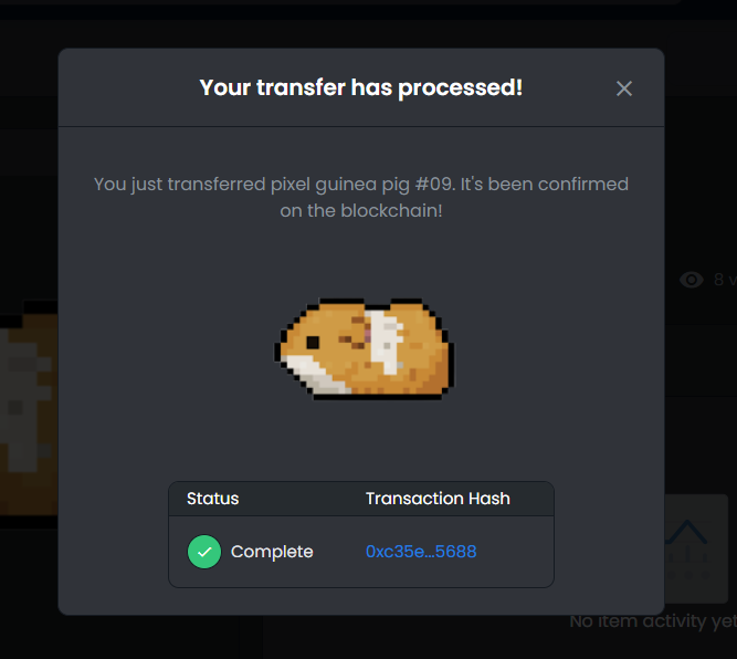 MetaPixelland's tweet photo. @netwalker @a1an_warlock @gh_rocks @LuisRamtrez TNX FOR support 
@netwalker 

Continue to support so that we can be successful together

Transaction hash:
https://t.co/h4GhGO3KGM

24H TO END Giveaway
#NFTGiveaway #NFTs #ETHgiveaways  #NFT #Giveaway https://t.co/bqkhCjfugQ