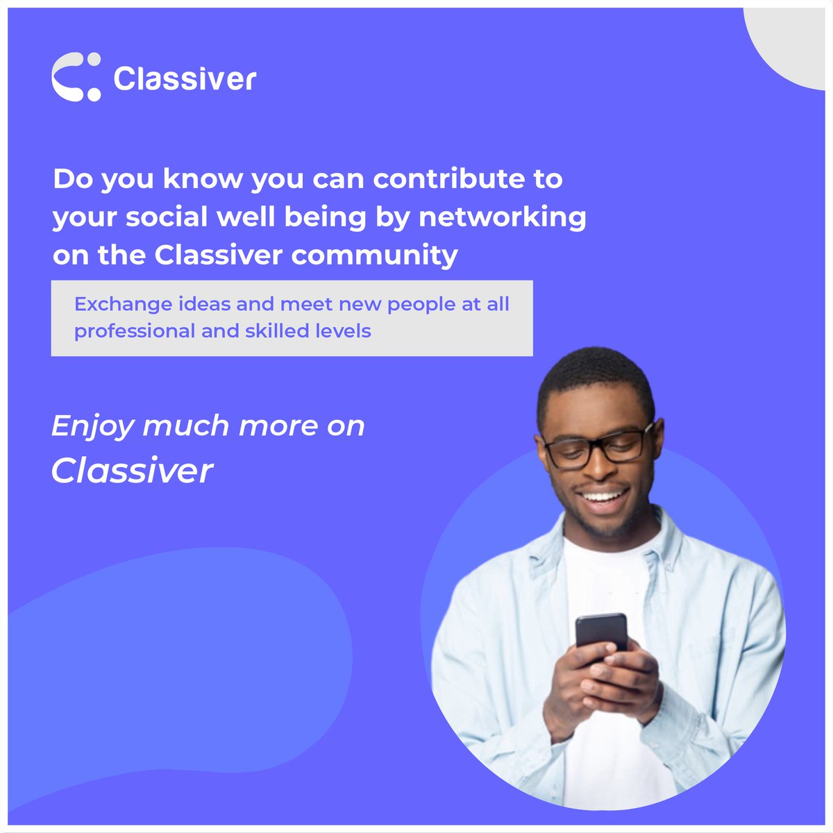 classiverapp's tweet photo. Do you know you can also contribute to your social wellbeing by networking on Classiver Community? 

You can Exchange ideas and meet new people at all professional and skills level?

Enjoy much more on Classiver.

Get On Board 

#education  #learning #community  #edtech #teacher https://t.co/zRtLyWnFw3
