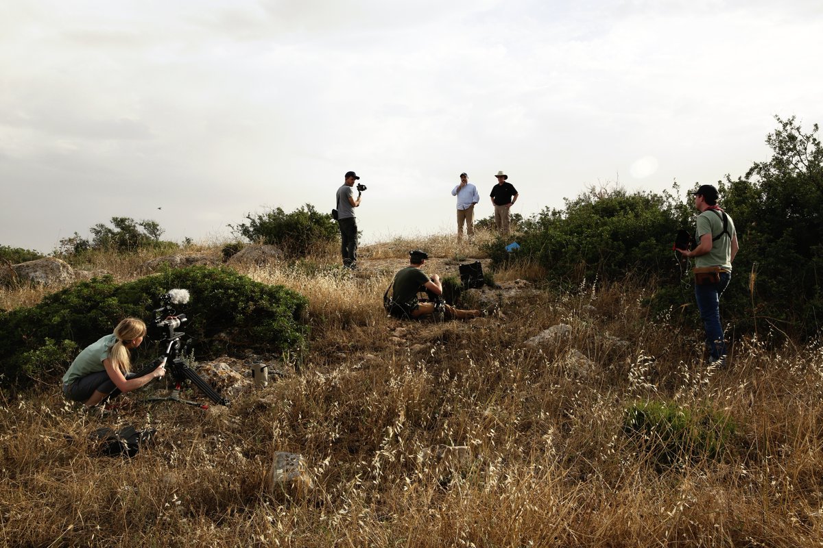 The team preps for a sober scene at the summit of Mt. Gilboa, where King Saul was killed in battle. 

#appianmedia #behindthescenes #travel #bible