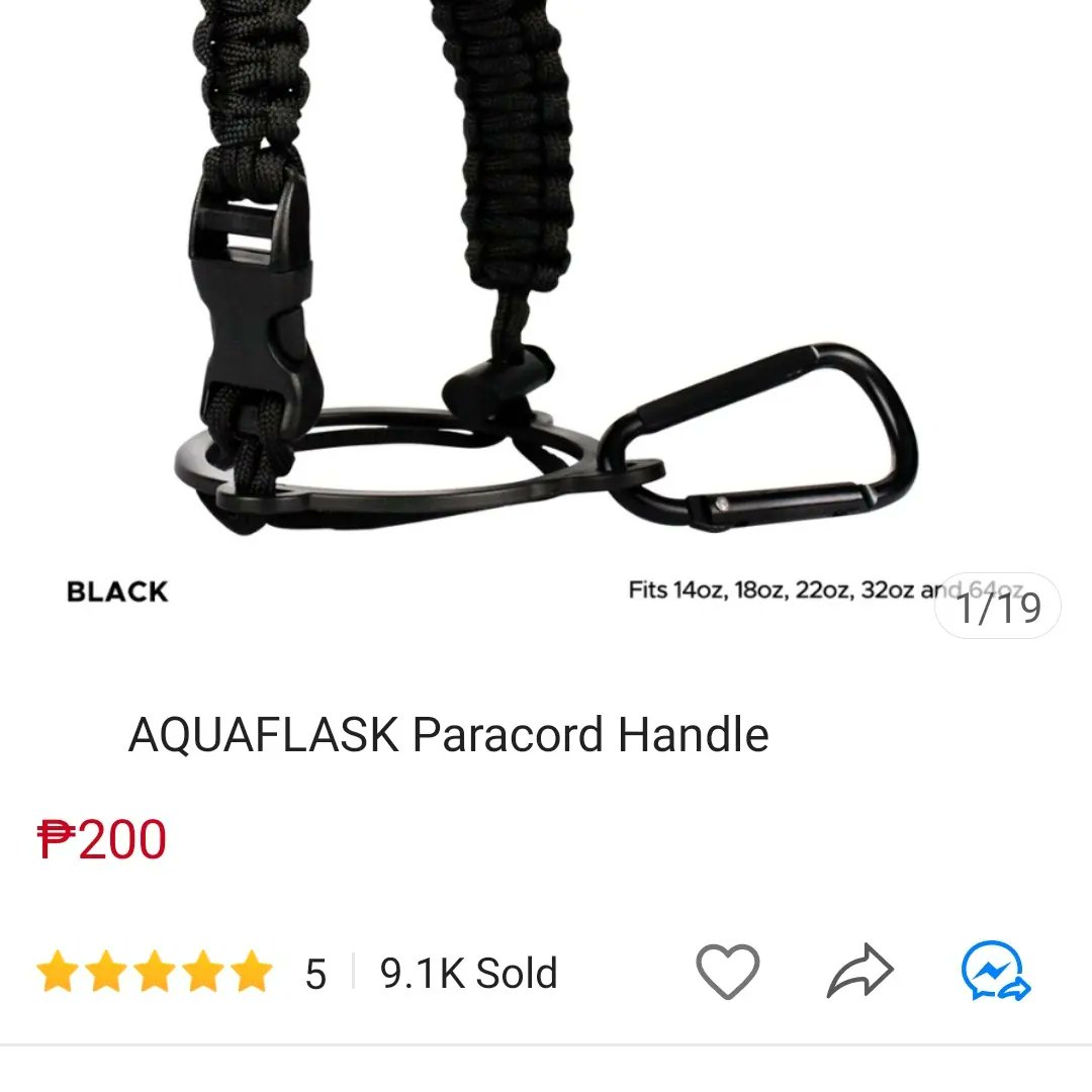 _pab0_'s tweet photo. Aquaflask (black) paracord handle for sale!

180 PHP!

Only for meetups rn around metro manila (preferably lrt/mrt stations), for delivery

just send me a dm to
arrange one :>

Package never opened! Just delivered today (6/2/22) https://t.co/aaOOPfx24s