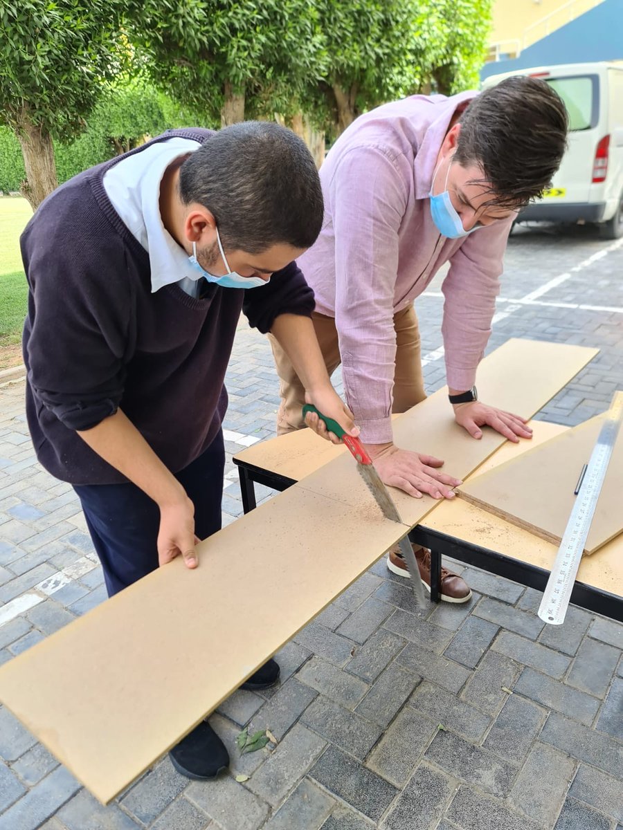 AIS_VisualArts's tweet photo. Ahmed in Grade 11 is building his ‘found object installation piece’ from reclaimed wood. Under the supervision of Mr Brendan he is learning how to problem solve and construct his piece. #AISVisualArts #AISSrSecondary https://t.co/TiHxfWdQn5