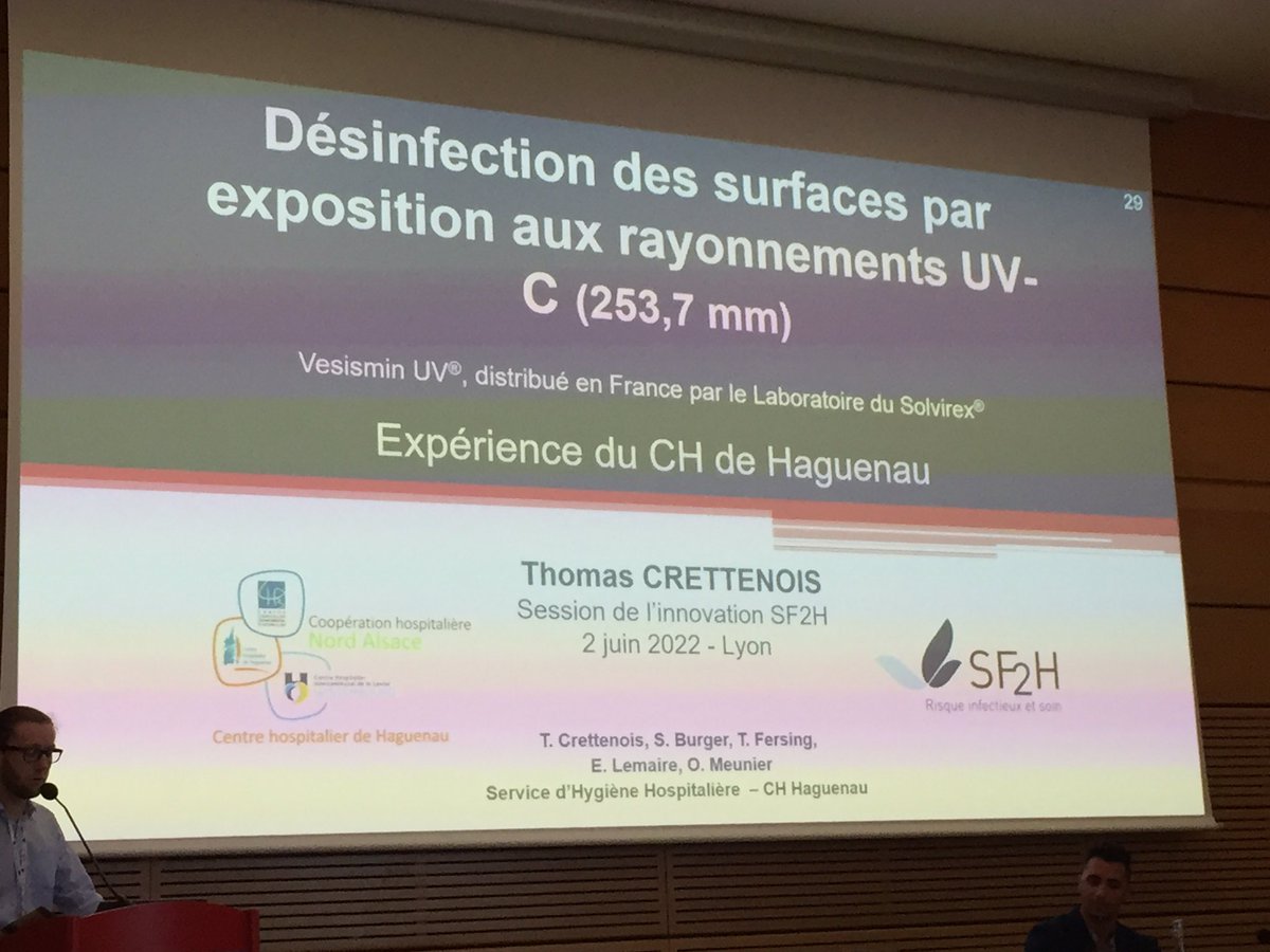 #SF2H Session innovation : #désinfection des surfaces par UVc : Expérience CH Haguenau 👌