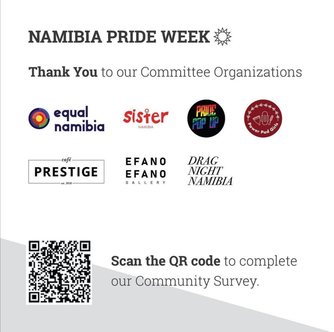 EqualNamibia's tweet photo. Mark your calender for a Pride Month filled with events to celebrate our community. Thank you to our partners and sponsors, together we can! Join us. #LoveWinsNa #namprideweek https://t.co/iDmEKv1txk