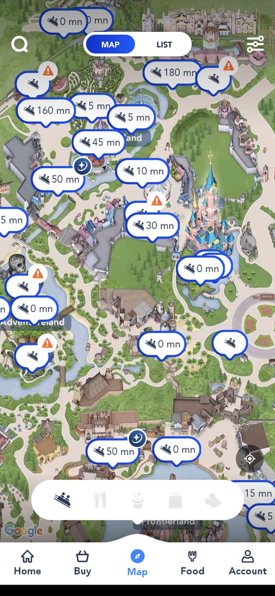 lsrmulhall's tweet photo. Sounds like Fantasy Land at Disney Paris is up, and other rides are coming back. Crushes Coaster is still trying to restart. Not sure if the app is being updated. #DisneylandParis https://t.co/Tx5CyQ0vLe