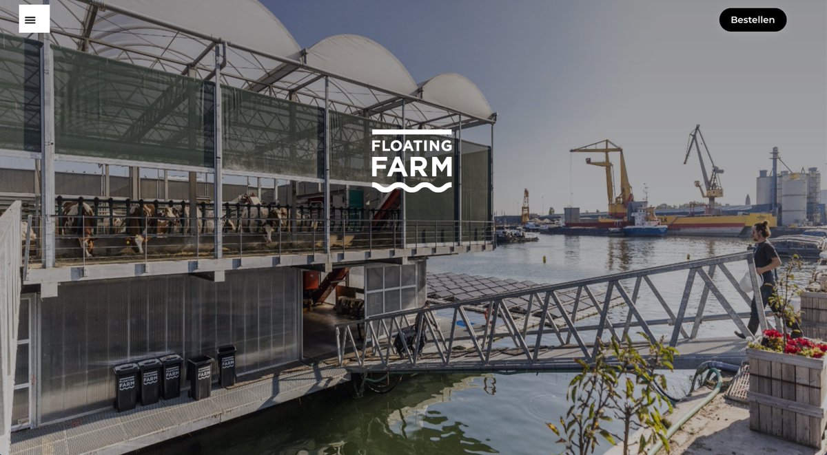 ruudelmendorp's tweet photo. Spotting stories in Rotterdam for airing. While doing that stumbled on a floating cow farm. It has cows on board that produce fresh milk and other products. This concept could be a part of a solution for food shortages in Africa and abroad #floatingfarm #cows #rotterdam #Africa https://t.co/oMIGILKrnk