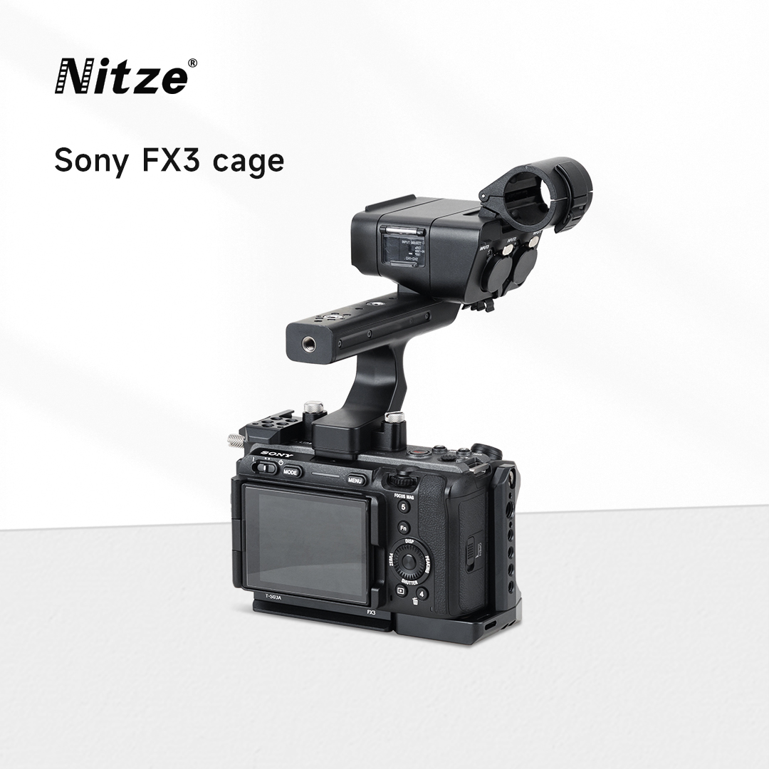 NitzeVideo's tweet photo. Nitze camera cage made for Sony FX3

Model No.: T-S03A
👉Built-in Cold Shoe
👉Equipped with NATO Rail.
👉Provide more convenience for mounting extra accessories. 

#nitze 
#sony #camerarig #sonyfx3 #nitzevideography #camerasetup https://t.co/xnk86g8ME9