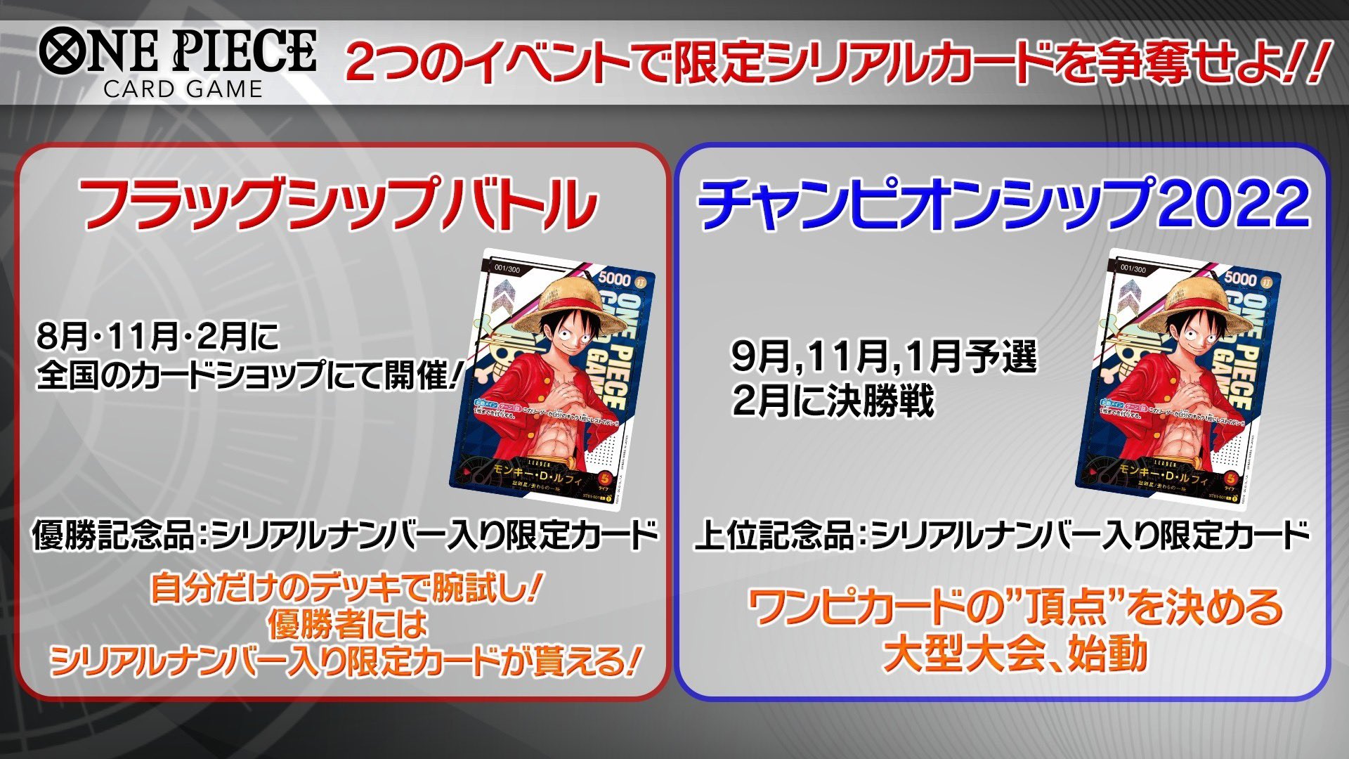 ONE PIECE - ルフィ シリアルナンバー フラッグシップ ACG