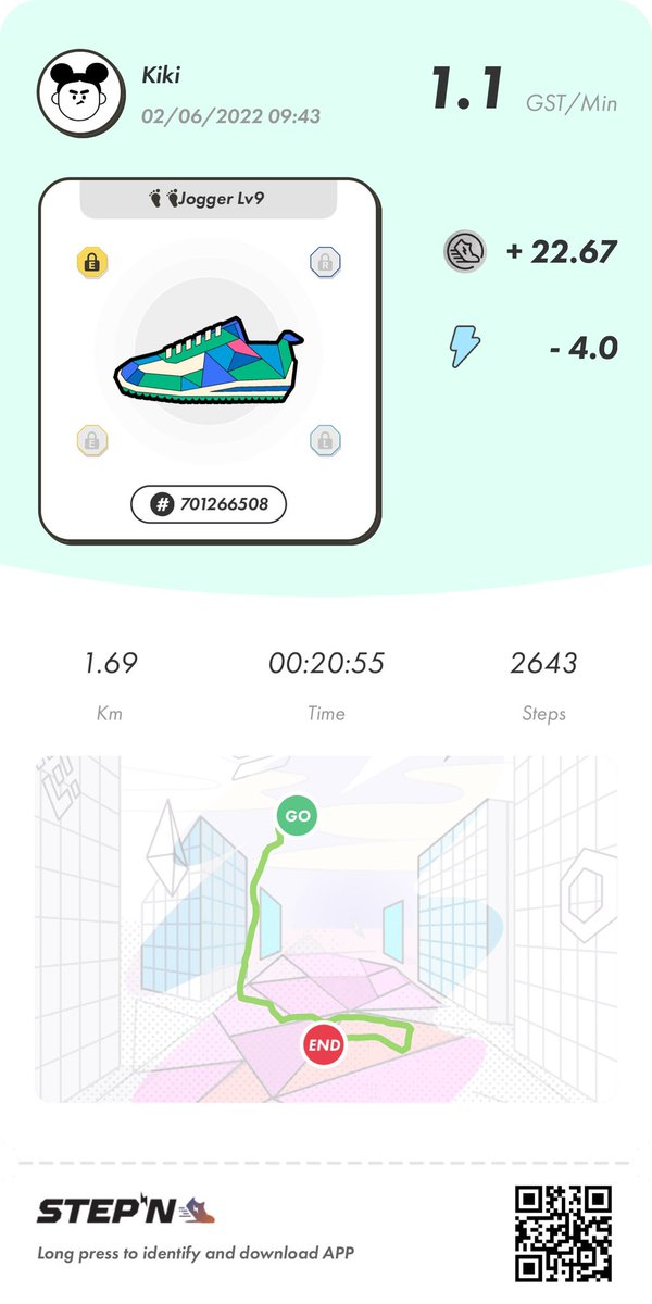 Rondje weer in the pocket @mariekearnhem 💪🏽

#stepn #movetoearn <a href="/Stepnofficial/">STEPN GO</a>