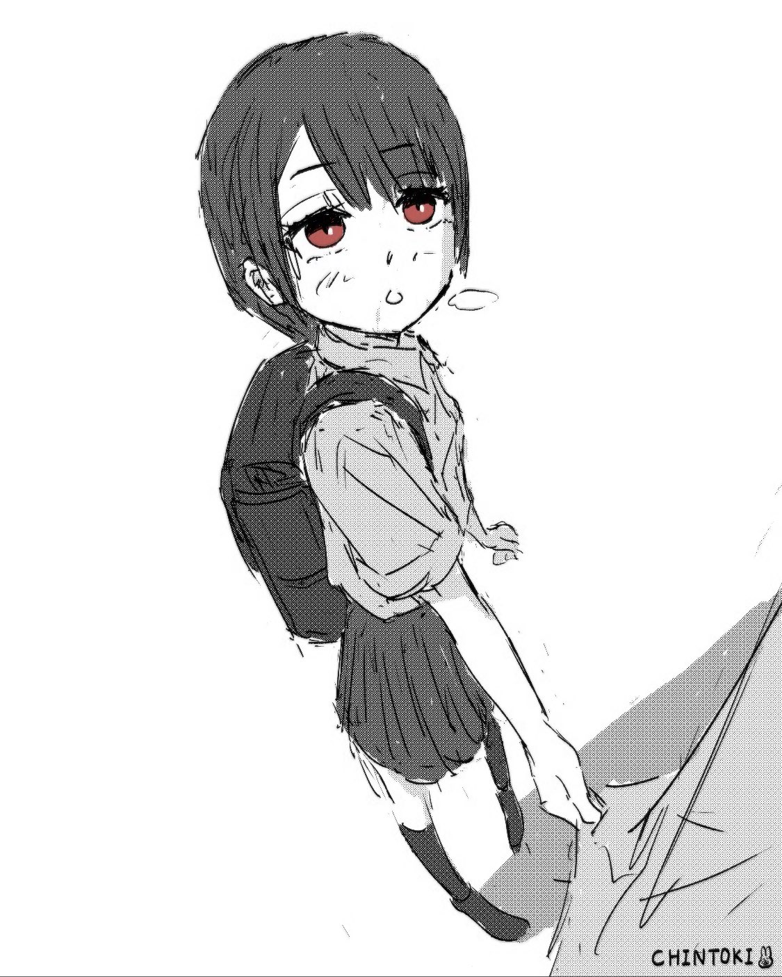 ちんとき Rough Roughsketch Roughillustration Girlillustration Mangaillustration Characterillustration Highangle Characterdrawing 캐릭터일러스트 드로잉 앨범커버일러스트 制服イラスト いらすとぐらむ 漫画イラスト