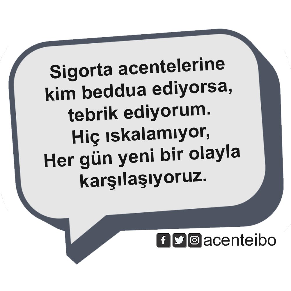 Sigorta Acentelerine kim beddua ediyorsa tebrik ediyorum. Hiç ıslanıyor.

#sigorta #sigortacı #Acente #sigortaAcentesi #Acenteibo
