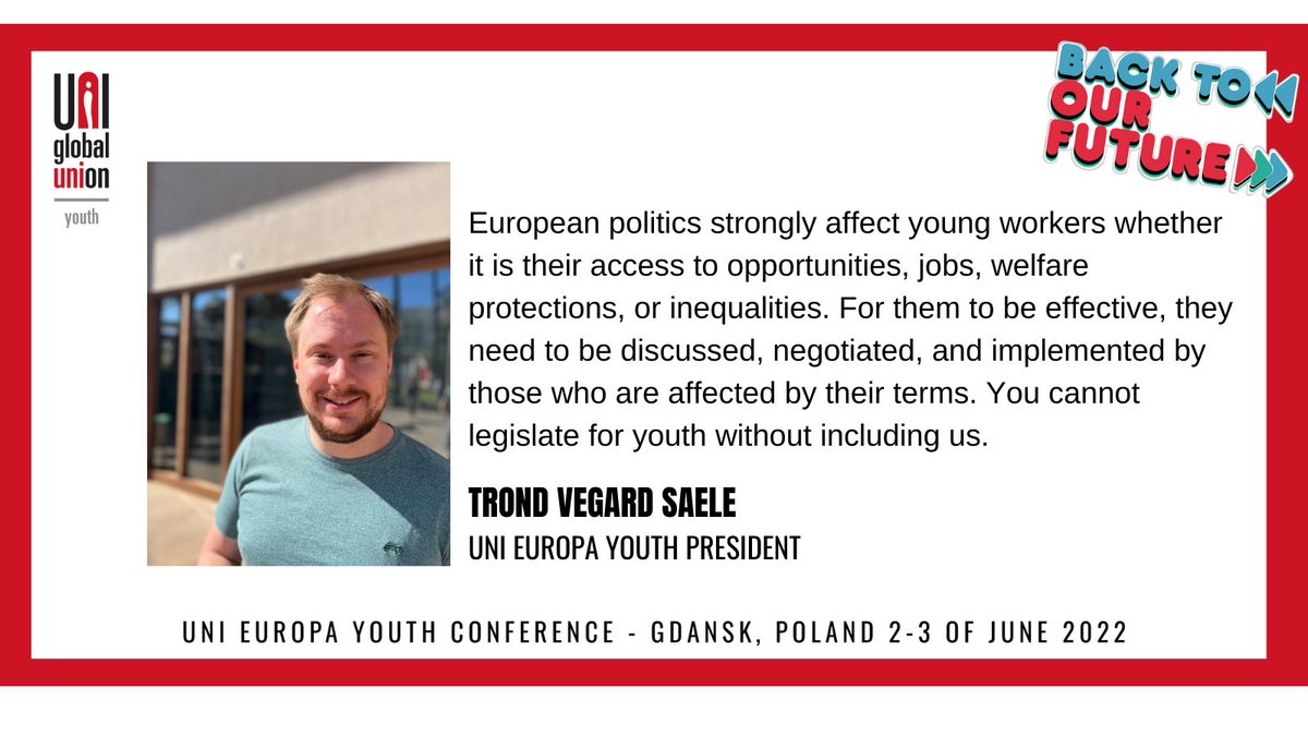 uni_youth's tweet image. You cannot legislate for youth without including youth #backtoourfuture @UNI_Europa @marta_uni @Negotia_i_YS