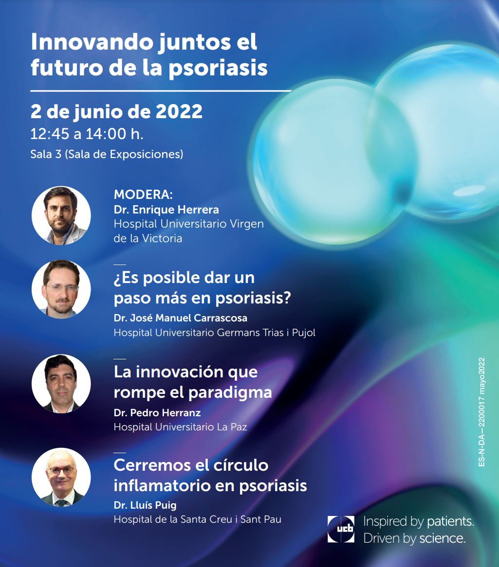ucb_iberia's tweet photo. Ya está todo listo para hablar de #psoriasis durante el Congreso Nacional @aedv_es.
¡No te pierdas nuestro simposio Innovando juntos el futuro de la psoriasis!
👉Te esperamos de 12:45 a 14:00h en la sala 3 en Málaga.
#Inspiredbypatients #Drivenbyscience #AEDV https://t.co/0KYPR9nh3g