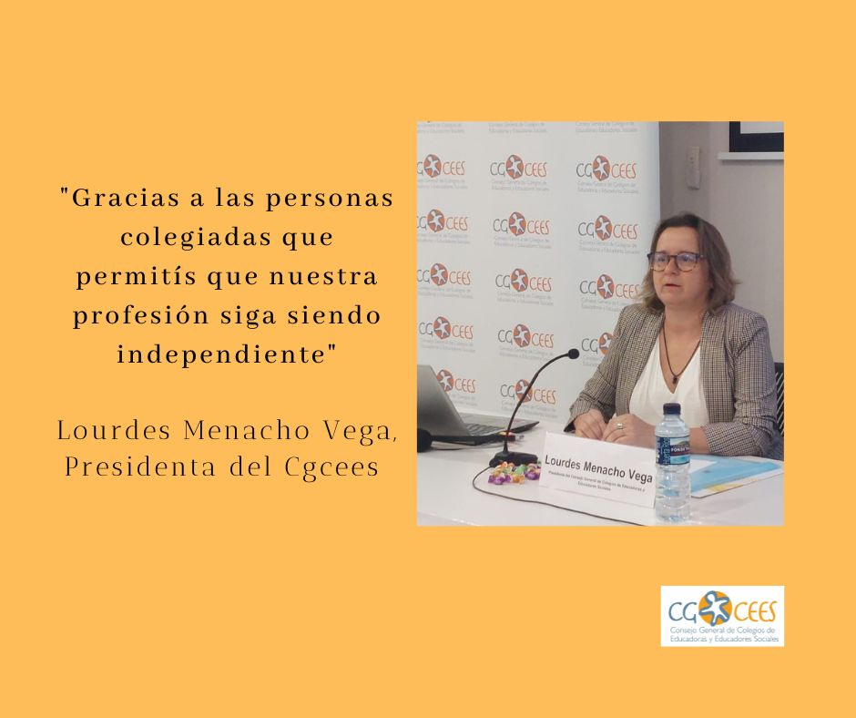 Nuestra presidenta, Lourdes Menacho Vega, del Consejo General de Colegios de Educadoras y Educadores Sociales ha querido enviar un mensaje a todas las personas educadoras sociales, porque nosotras, somos profesión. 
#8congresoedusojornadasevilla