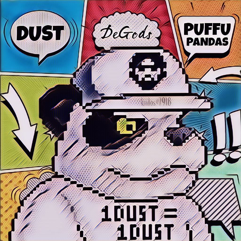 kudoskids3's tweet photo. @PuffuPandas pop art version ๐คญ๐ป
#PuffuPandas #DUST #DeGods $DUST #SolanaNFTs #NFTCommunity #SolanaSummer https://t.co/l8eWSR10Om