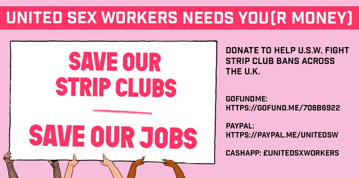 This year, to support sex workers' access to justice, we ask you to donate to @unitedswers' crowdfunder if you can.

You can read more about this and donate here: gofund.me/800d1b5e 

You can also donate via Paypal (@/unitedsw) and CashApp (£UnitedSxWorkers).
