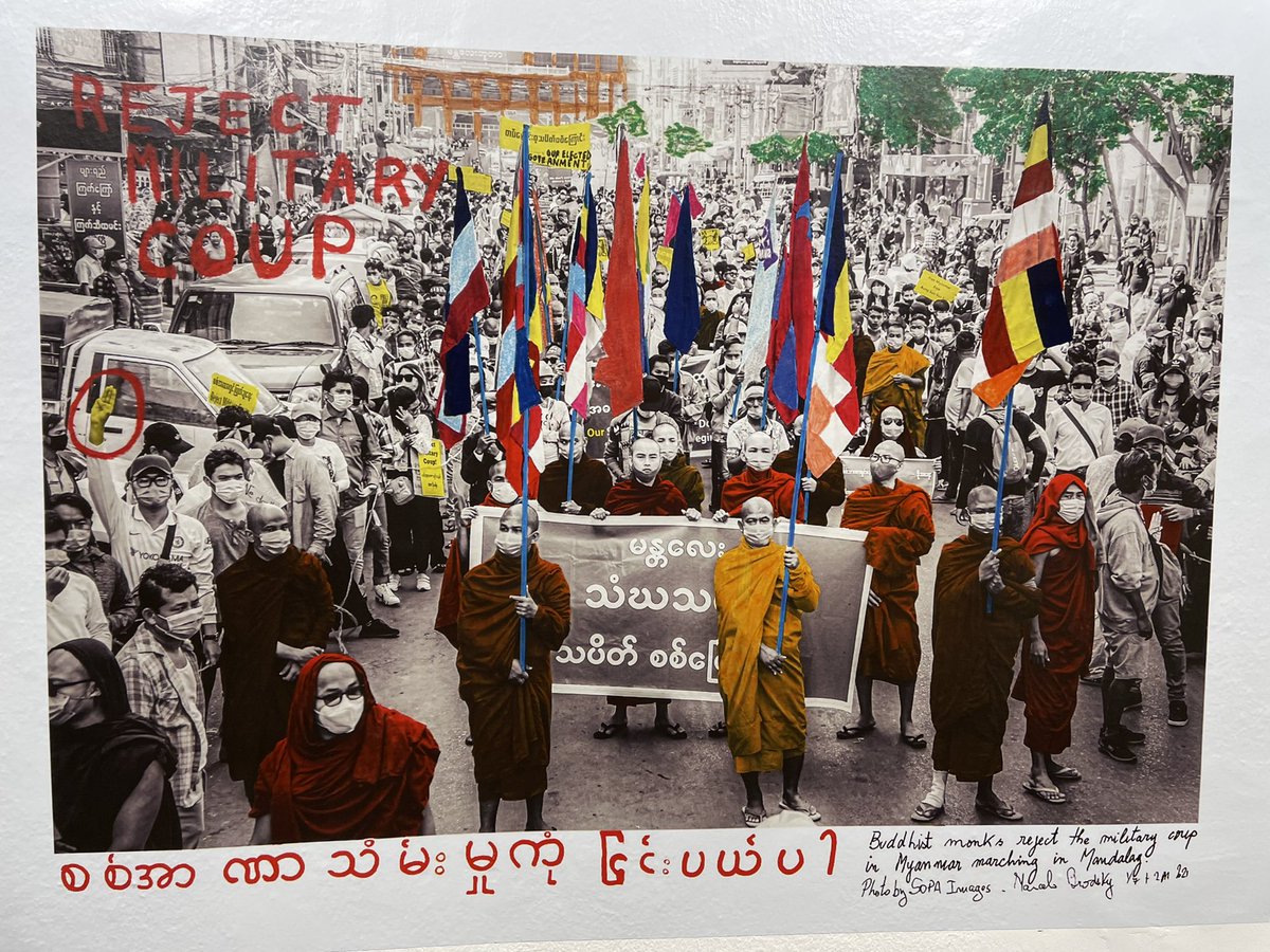 Stand for Democracy in #Myanmar! Part of the great art work by Marcelo Brodsky, seen in #Bangkok. #WhatsHappeningInMyanmar