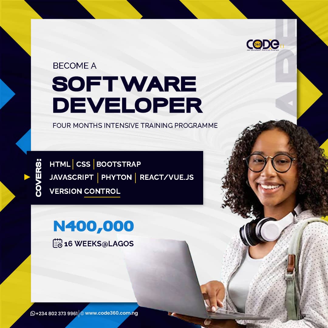 code360HQ's tweet image. Congratulations to the successful Young Minds who joined our May cohort! For those who missed it, Application for our July 11 cohort is now OPEN!
✴ Learn how to code
✴ Build projects
✴ Get hired
Join our Next Cohort 👉👉 code360.com.ng/apply/