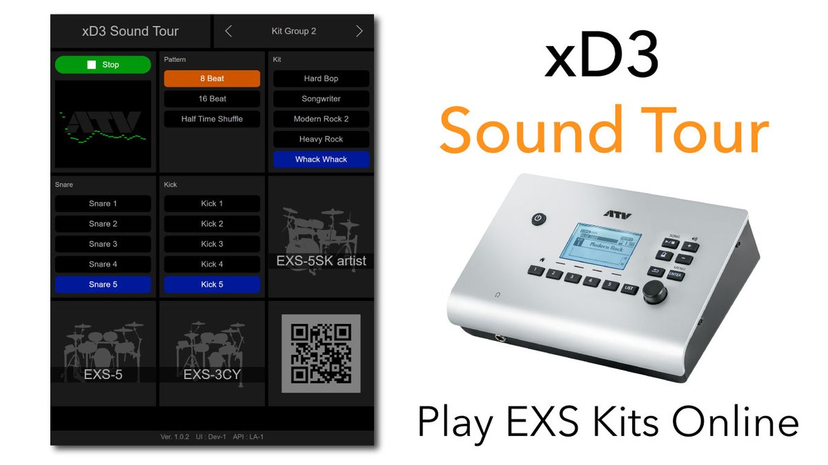 ATV_Global's tweet photo. ATV Corporation has released xD3 Sound Tour.
https://t.co/aDVrhvbFFx
See you at NAMM Show!
#atvcorporation #NAMMShow #atvadrums #exs5sk #exs5 #exs3cy #electronicdrums #xd3module #xd3soundtour https://t.co/WL9xJpJymD