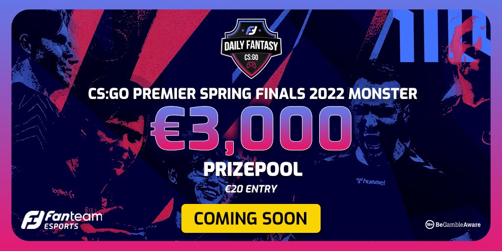fanteam_esports's tweet photo. 🚨Incoming! 🚨

The CS:GO Premier Spring Finals 2022 Monster arrives at @FanTeamOfficial !

First satellites already open. 👉https://t.co/IyvjQcCL8W 

Don't miss it!
#csgo #csgofantasy #fanteam https://t.co/1cQlWLDUxH