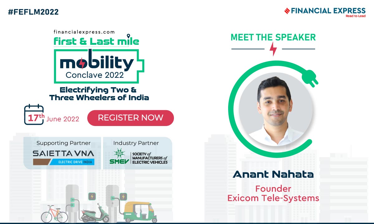 FinancialXpress's tweet photo. We are pleased to announce our esteemed speaker for the First &amp; Last Mile Mobility Conclave 2022 Mr. Anant Nahata, Founder, Exicom Tele-Systems.  

Register now - https://t.co/ROTBSQvEPD

@ExicomS

#FEFLM2022 #firstandlastmilemobilityconclave2022 #electricvehiclesales https://t.co/eOm5lgCex5