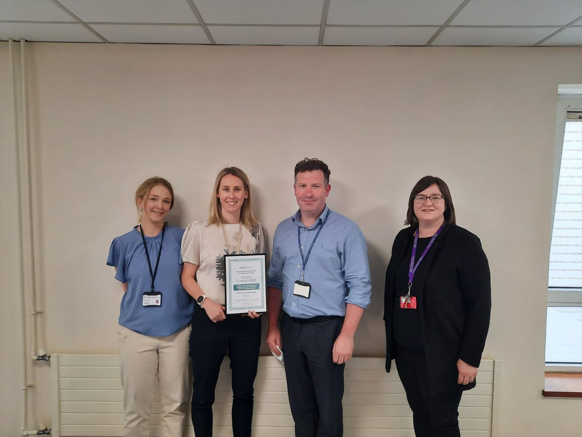 SouthEastCH's tweet photo. Well done @slaintecare supported Fast Track Knee Pathway project, involving Orthopaedics in @UHW_Waterford + physiotherapy &amp; dietetics staff of SECH
 
The team received a Highly Commended certificate in National Office of Clinical Audit 2022 Quality Improvement Champion Awards https://t.co/MgXeuHEfB2