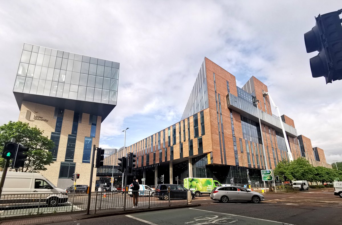 UlsterUni's tweet photo. 📸 Photo credit to UU's @JadeMcMurray5

Jade snapped these photos of @netflix filming @KevinHart4real's new movie at our Belfast campus yesterday 🎥

Jade described it as "a brilliant collaborative effort from all our teams to pull this off" 💪 

#ProudofUU https://t.co/dFUf0c2jbK