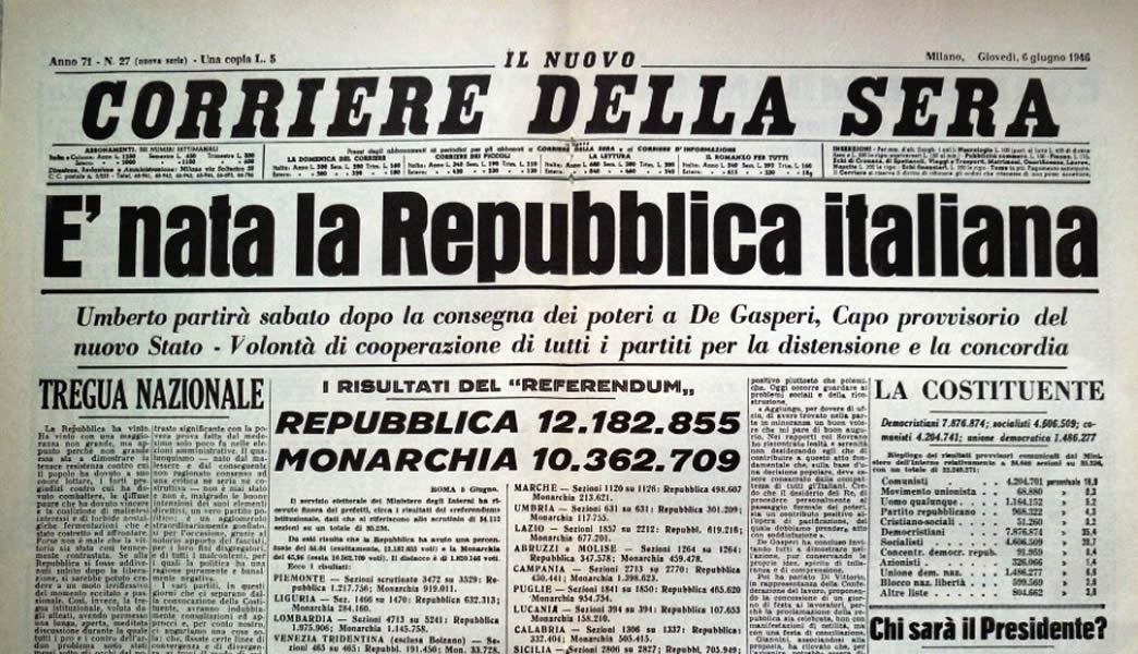 Il #2giugno1946 nacque la Repubblica italiana. Democratica e fondata sul lavoro. E ricordiamolo, antifascista!