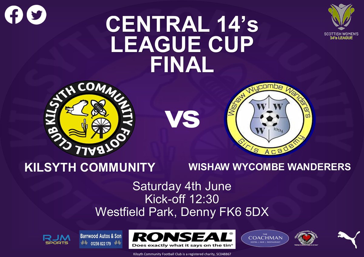 ⚽️ CENTRAL 14's LEAGUE CUP | Stuck for something to do this Platinum Jubilee Bank Holiday weekend? Why not come along and support our #KilsythCFCGirls on Saturday in a wee bit of history for Kilsyth, our first ever Cup Final appearance!
#GirlsLoveFootball
#HerGameToo