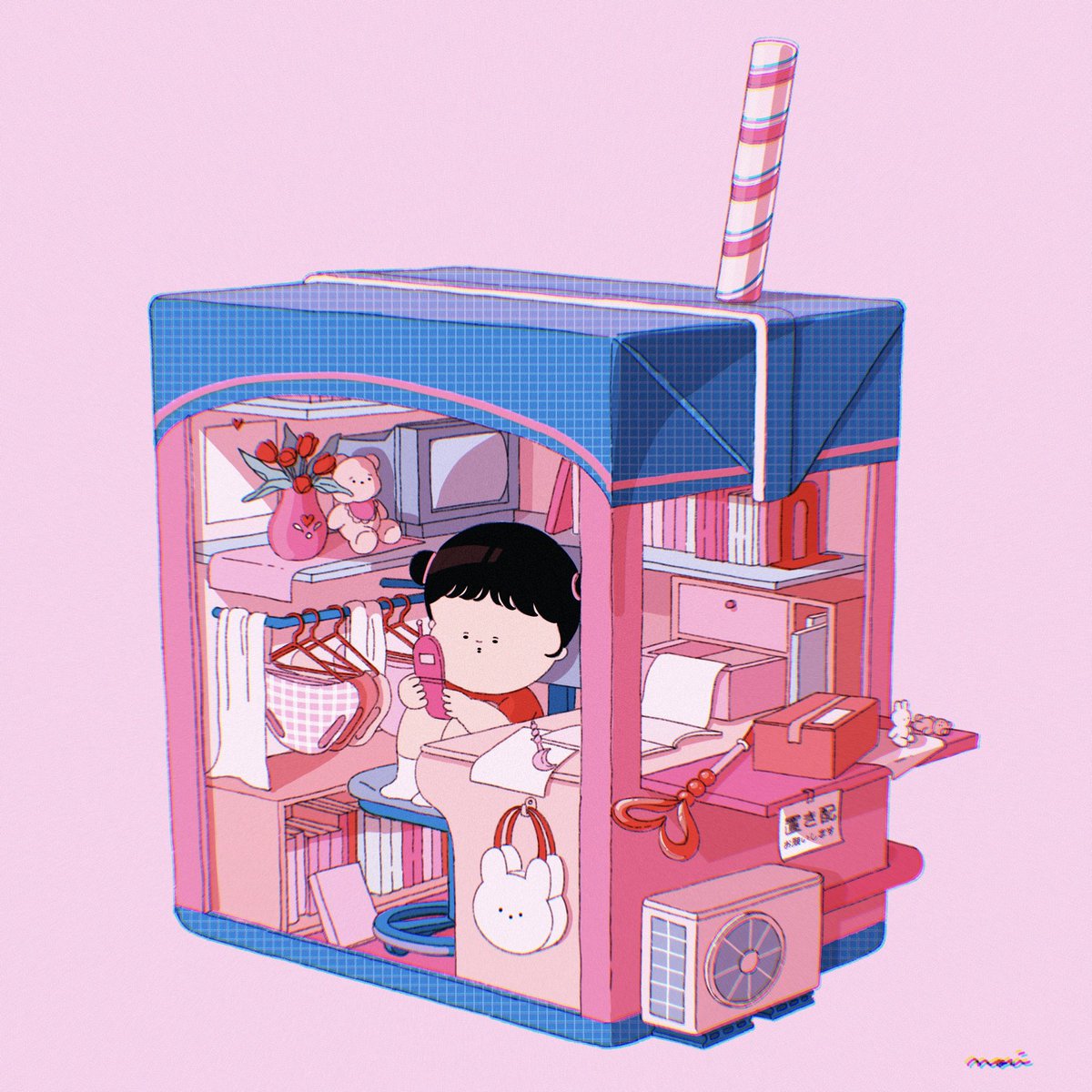 「ミルクの家🥛🤍☁️ 」|イノウエ ノイ🍑個展(4/14-24)のイラスト