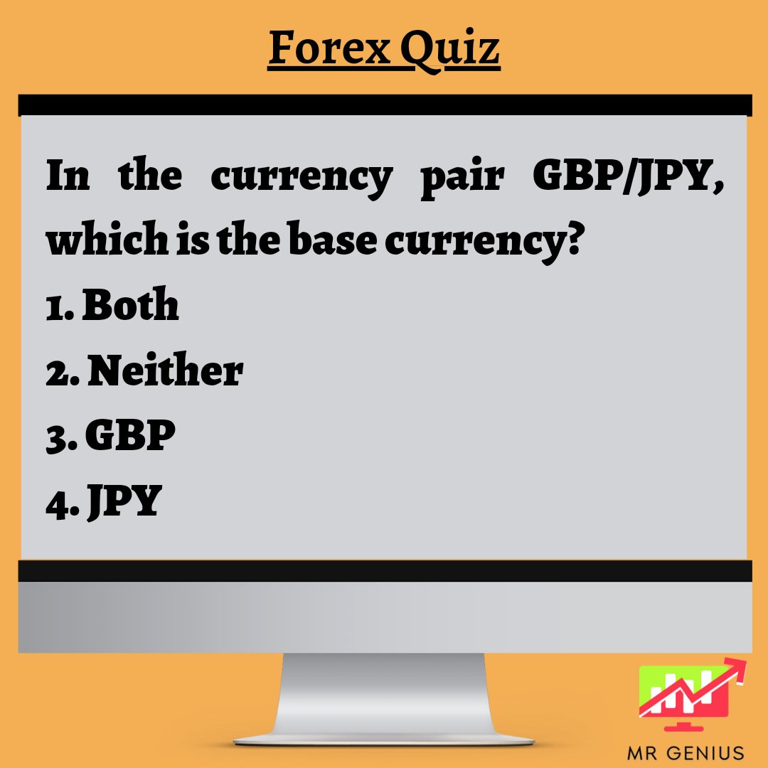 ForexGenius13's tweet photo. || Forex Quiz ||📕

In the currency pair GBP/JPY, which is the base currency?

1. Both

2. Neither

3. GBP

4. JPY

#investment #knowledge #forex #makemoney #motivated #wallstreet #scalping #financial #financialfreedomfantastic #money https://t.co/TUV674Sgnt