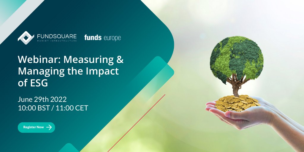 fundsquare's tweet photo. Register for our webinar on June 29th 2022: https://t.co/FDVTNOoFtn
At this event, we will look at how the new ESG regulations impact Asset Managers and what they should do to manage this impact.
#fundsquare #runyourdata #esg #eet #sfdr #events2022 https://t.co/xRtwXYuZIV
