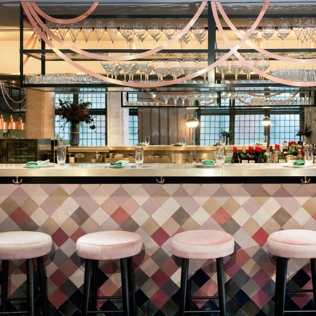 stools in Lux FR Velvet #specialpink