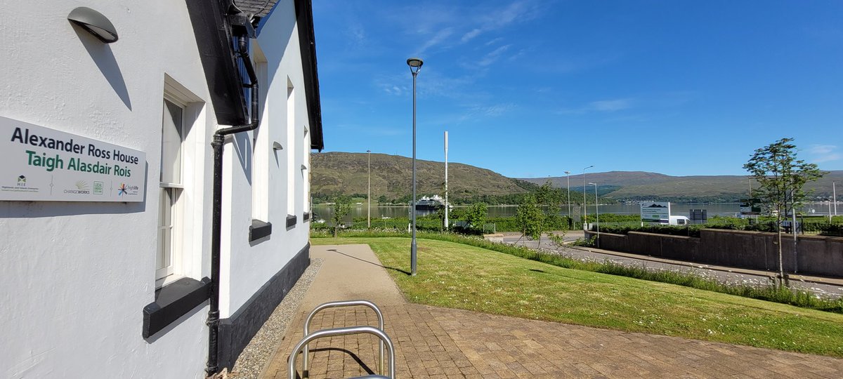 HLHArchives's tweet photo. Making the most of the break from #LearnWithLorna Lorna is down in #FortWilliam today seeing Trainee Archivist Rory, chatting to a potential depositor, welcoming @hlhceo to #Lochaber #Archives & prepping for Saturday's family day at #Caol. What a stunning view we have at LAC! https://t.co/gAp058Yw2H