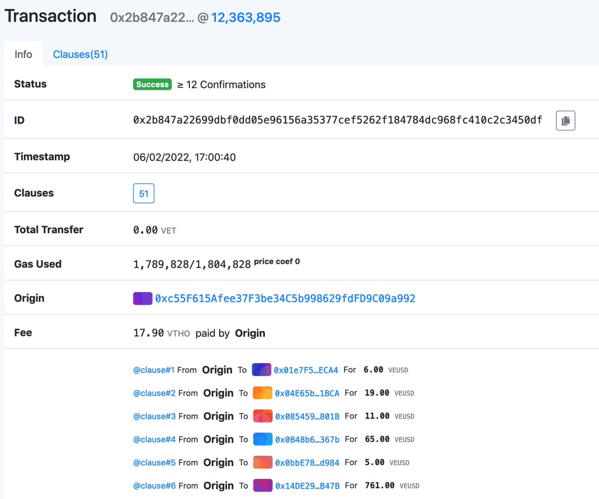 VeRocket's tweet photo. Congrats to our #VeRocket #VeUSD Carnival liquidity providers! We have sent your 4/18-5/2 rewards (per Game B description). A total of ~13k USD was sent with tx hash https://t.co/7NclwL36je #VeFam #VET #VeChain https://t.co/fO49NsQBYv