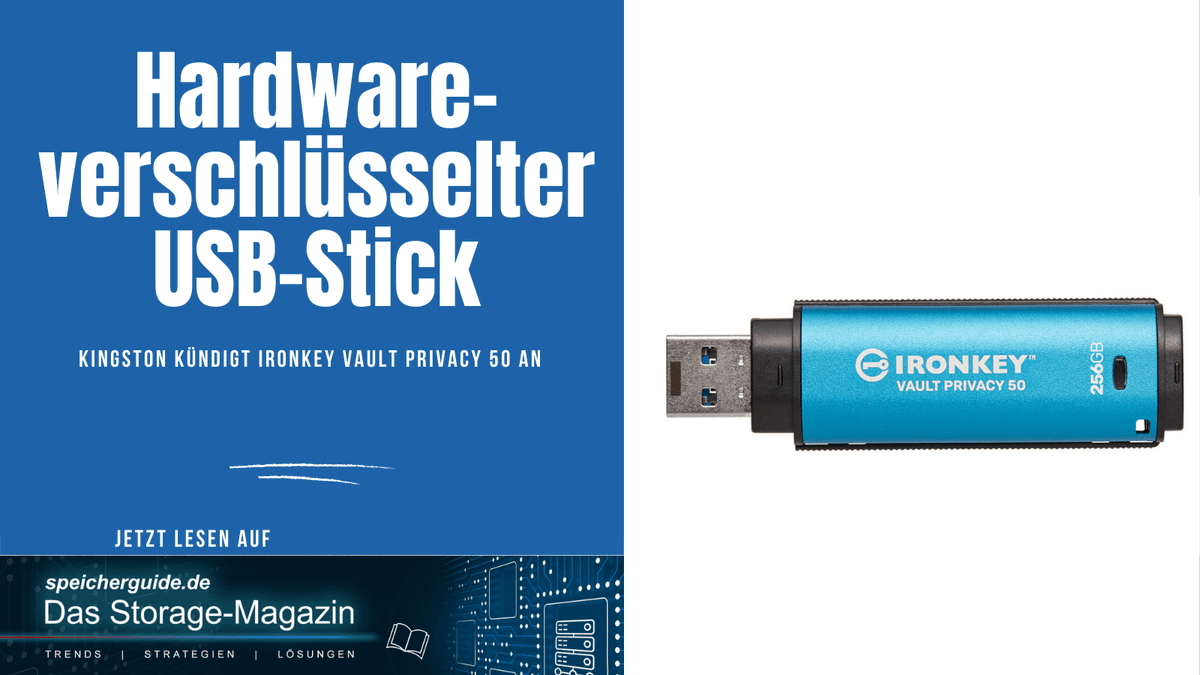 #Datensicherheit auf Business-Niveau verspricht <a href="/kingstontech/">Kingston Technology</a> mit der neuen Hardware-verschlüsselten USB-Speicher der #IronKey Vault Privacy 50-Serie.
Jetzt lesen auf 
👉 speicherguide.de/news/kingston-…

#datenspeicherung #verschlüsselung #encryption