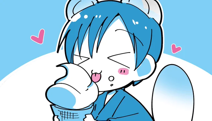暑い日はアイスで涼みたいたぬき