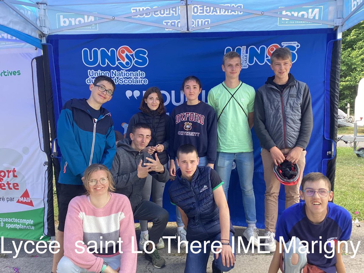 unss50's tweet photo. 🚵‍♂️ Dernier jour du Championnat de France @unss VTT qui se déroule à Eppe-Sauvage. 8 jeunes du lycée @saintlothere et de l’IME IDRIS de Marigny font équipe ensemble en « Sport Partagé », auxquels s’ajoutent 2 jeunes coachs. Allez @LaManche50 ! 🚀 #partageonsplusquedusport @dsden50 https://t.co/LCZYAavgNB