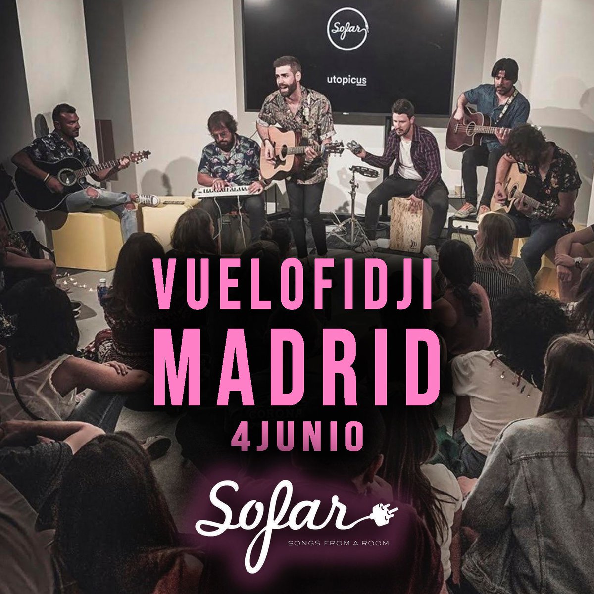 VueloFidji's tweet photo. Cualquier excusa es buena para asaltar Madrid y si es de la mano de @sofarsoundmadrid se nos terminaron los pretextos. Tus entradas en la web 👇🏼👇🏼 https://t.co/eYyqg8svrj
Sábado 4 de Junio.
#madrid #concierto #sofarsound #live #clandestino #envivo #juno #musica #sorpresa https://t.co/Zuc3sm1tjS