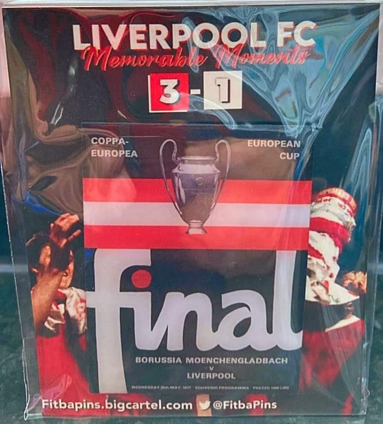 Where it all began 🏆

On sale 4pm Friday 3rd June, The next Pin in our Memorable Moments collection, 1977 European Cup Final #LiverpoolFC 

fitbapins.bigcartel.com/product/liverp…