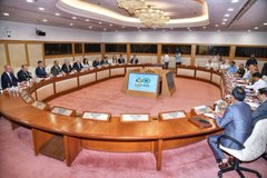 timesofindia's tweet photo. #Israeli Defence Min #BenjaminGantz was hosted by Defence Min #RajnathSingh in #Delhi. Ministers conducted a discussion that covered topics including strategic global challenges, military cooperation &amp; defence industrial cooperation: Communications Office of Minister of Defence https://t.co/S5bIEwQIBz