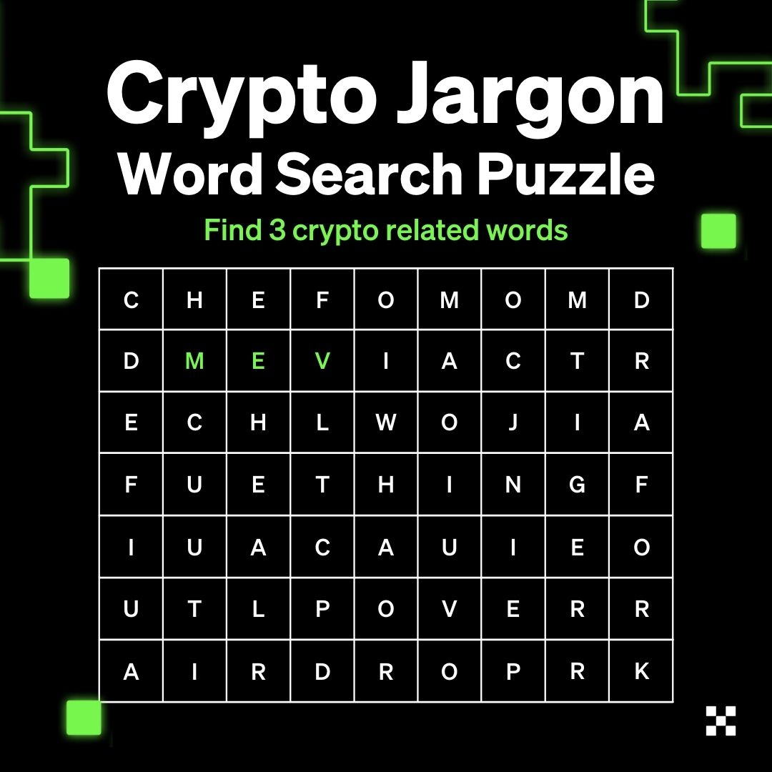 🧩 👀 Find the #Crypto jargons. Enter your answers below ⤵️ ✏️ Hint: There  are 3️⃣ hidden words here