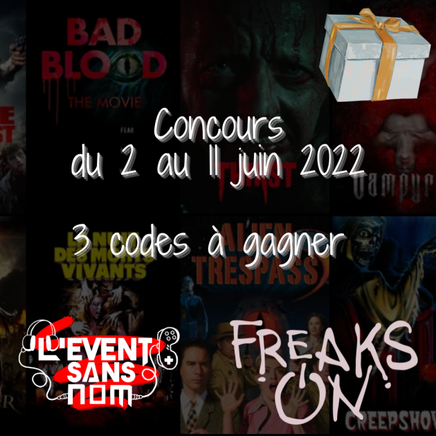 EventSansNom's tweet photo. Un concours a été lancé sur Instagram pour vous faire gagner 3 codes sur la plateforme de films d'horreur, épouvante et thriller @FreaksONvod <3
Rendez-vous ici : https://t.co/qlZx2Tf0et
#concours #jeuConcours #FreaksOn https://t.co/2LtfN2qyQ3