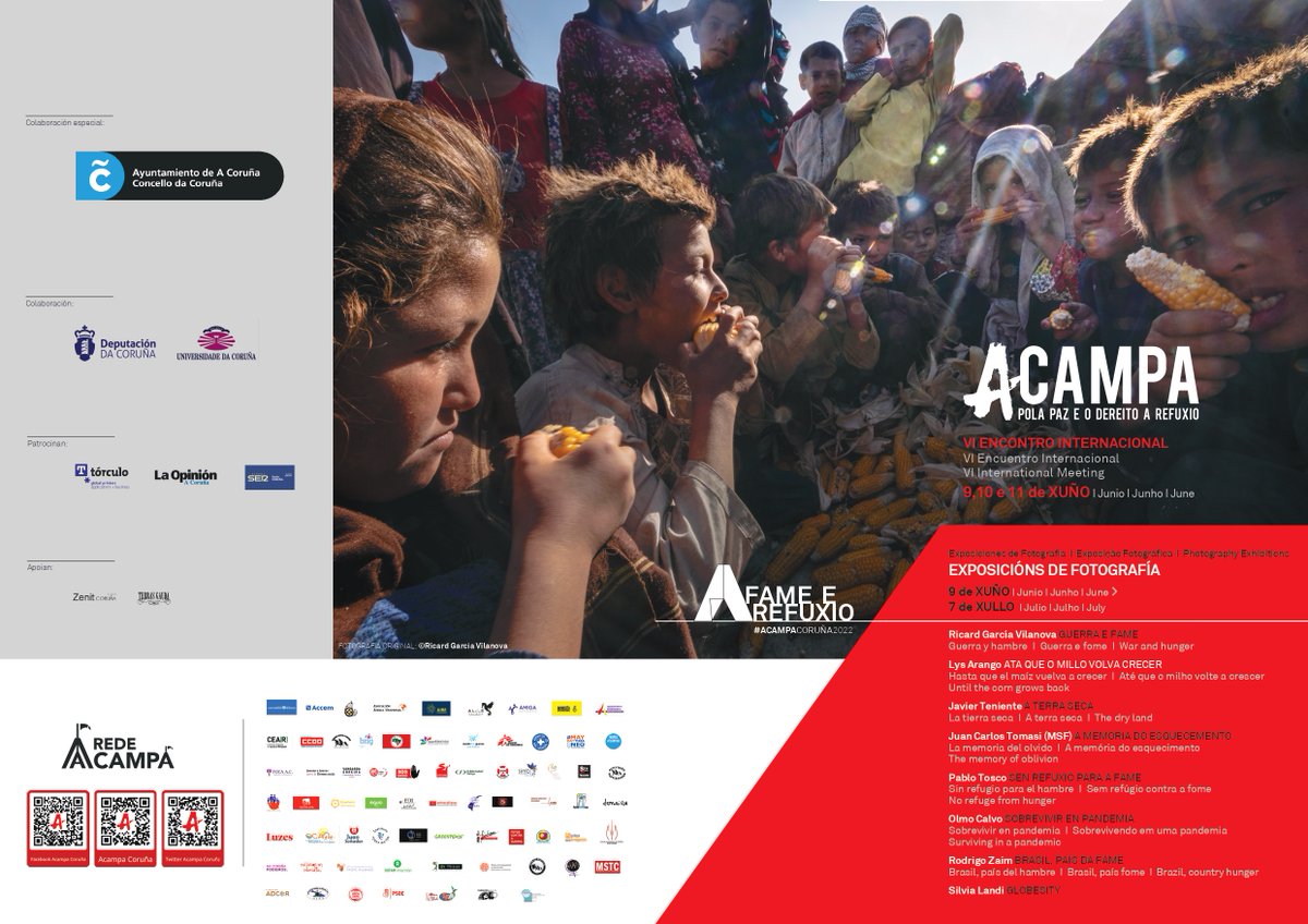 NagoreEski_MSF's tweet photo. 📸📸 En una semana llega a #ACoruña @Acampa_polapaz. Los fotoperiodistas @JcarlosTomasi y @surianna y la experta en nutrición de MSF Montse Escruela, participarán en las jornadas y hablarán sobre su trabajo en las distintas crisis humanitarias en las que han estado. https://t.co/LOQXw4BsYB