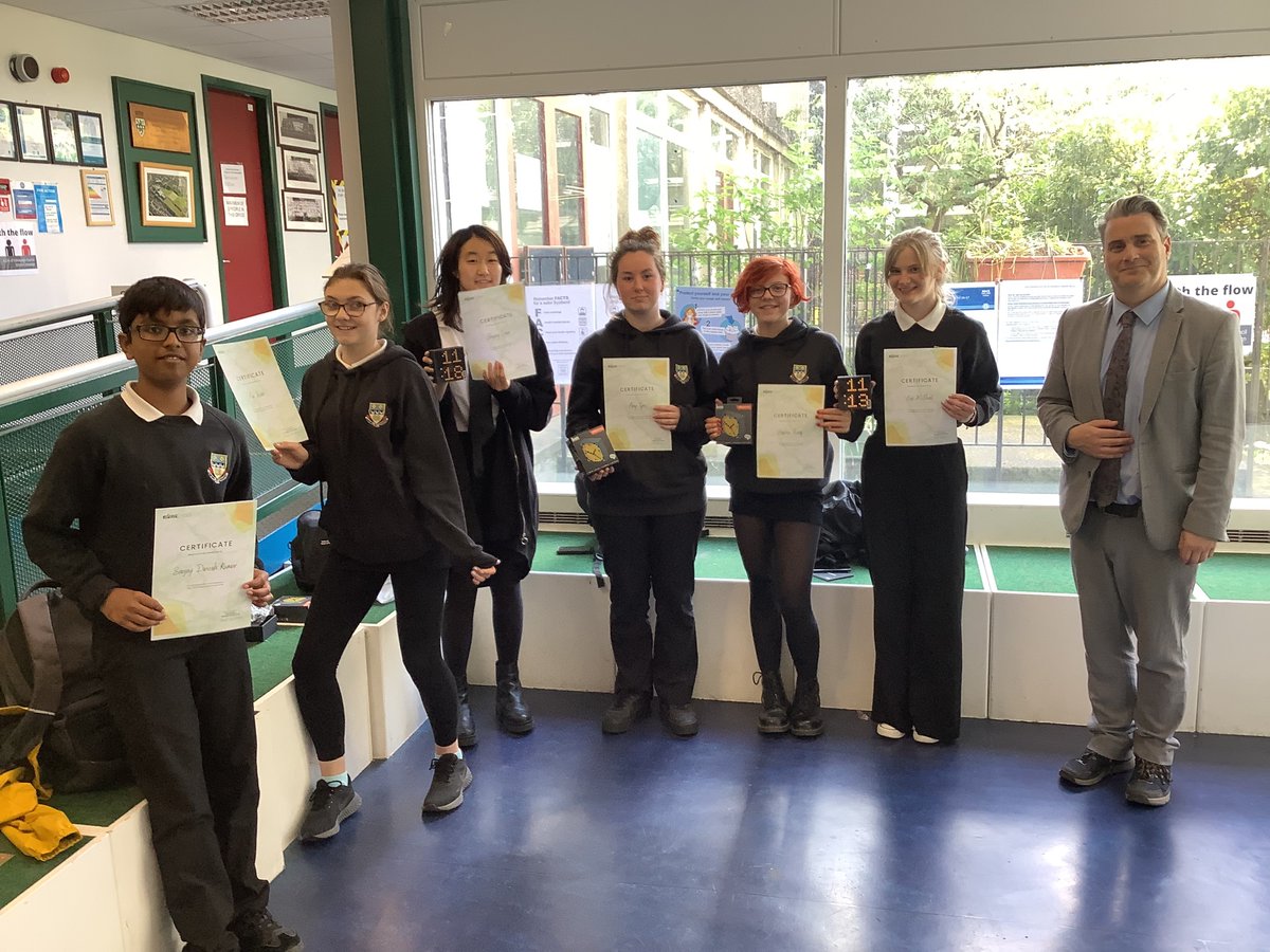 Some of our #curriewwow22 Dragons Den winners receiving their certificates &amp; prizes, with Mr McKinney (Year Head). Thanks to our sponsors &amp; partners (@makeith_app_en, <a href="/dressCodeHQ/">dressCode</a> ). Entrepreneurial learning builds many skills &amp; qualities #youngworkforce <a href="/ESskills/">EdScotSkills3-18</a> <a href="/ScotEntSchools/">Scotland's Enterprising Schools</a>