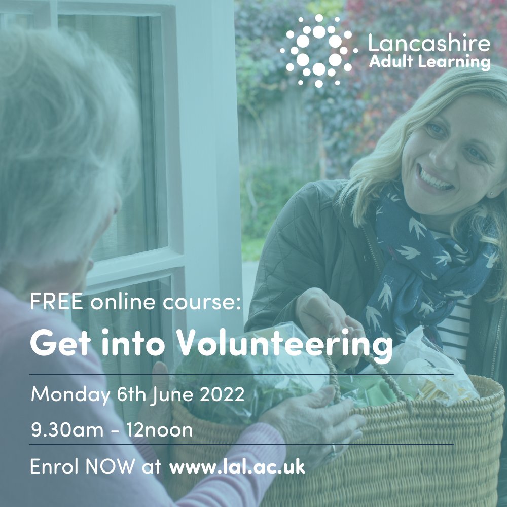 LancsLearning's tweet photo. Our FREE online ‘Get into Volunteering’ course starts MONDAY!

Volunteering is a great way to try new things, meet new people and develop your skills. On top of that, it makes you feel good! 😊✨ 

Sign up today⬇️
https://t.co/DNNW8LeJni https://t.co/om5o2diChd